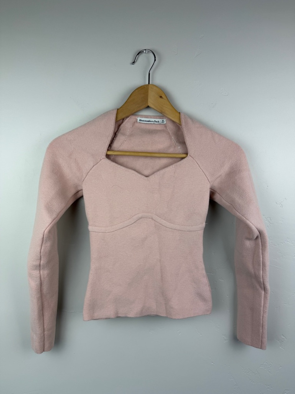 Abercrombie & Fitch Light Pink Long Sleeve Knit Top XS
